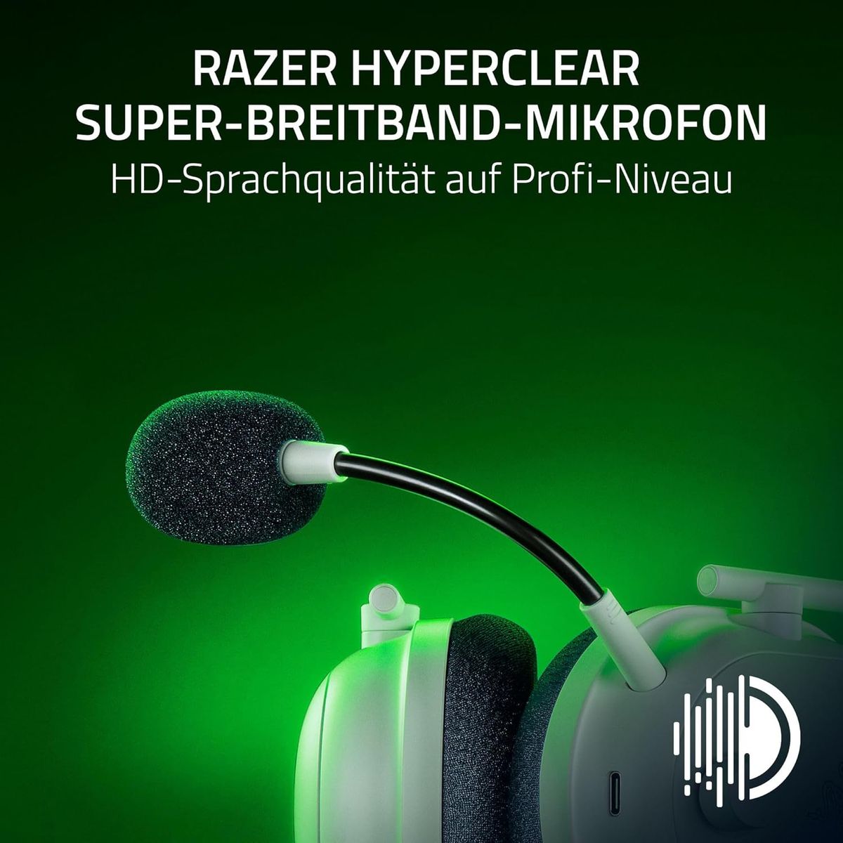 Razer Blackshark V2 Pro (Xbox) - Kabelloses Konsolen E-Sport Headset für Xbox S|X & One (Triforce 50mm Treiber, HyperSpeed Wireless 2,4 GHz, abnehmbares HyperClear Mikrofon) Weiß