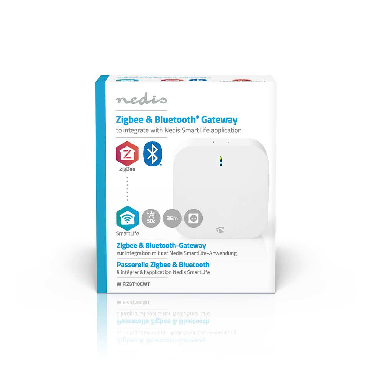 Nedis Zigbee Gateway | Bluetooth/Wi-Fi/Zigbee 3.0 | 50 Geräte | Netzstromversorgung | Android / IOS | Weiss