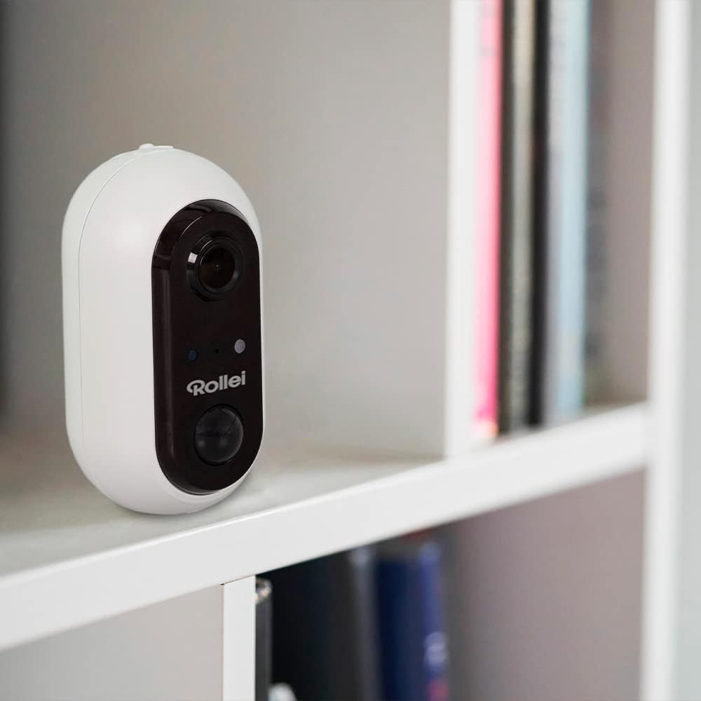 Rollei 40510 Wireless Security Cam 1080p Überwachungskamera, Akku, WLAN, Full HD, Nachtsicht, Bewegungsmelder, 2-Wege-Audio, App-Steuerung, IP64, magnetische Halterung