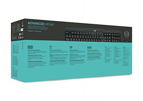 Logitech Advanced MK540 USB Deskset Tastatur Maus schwarz weiß ES-Layout