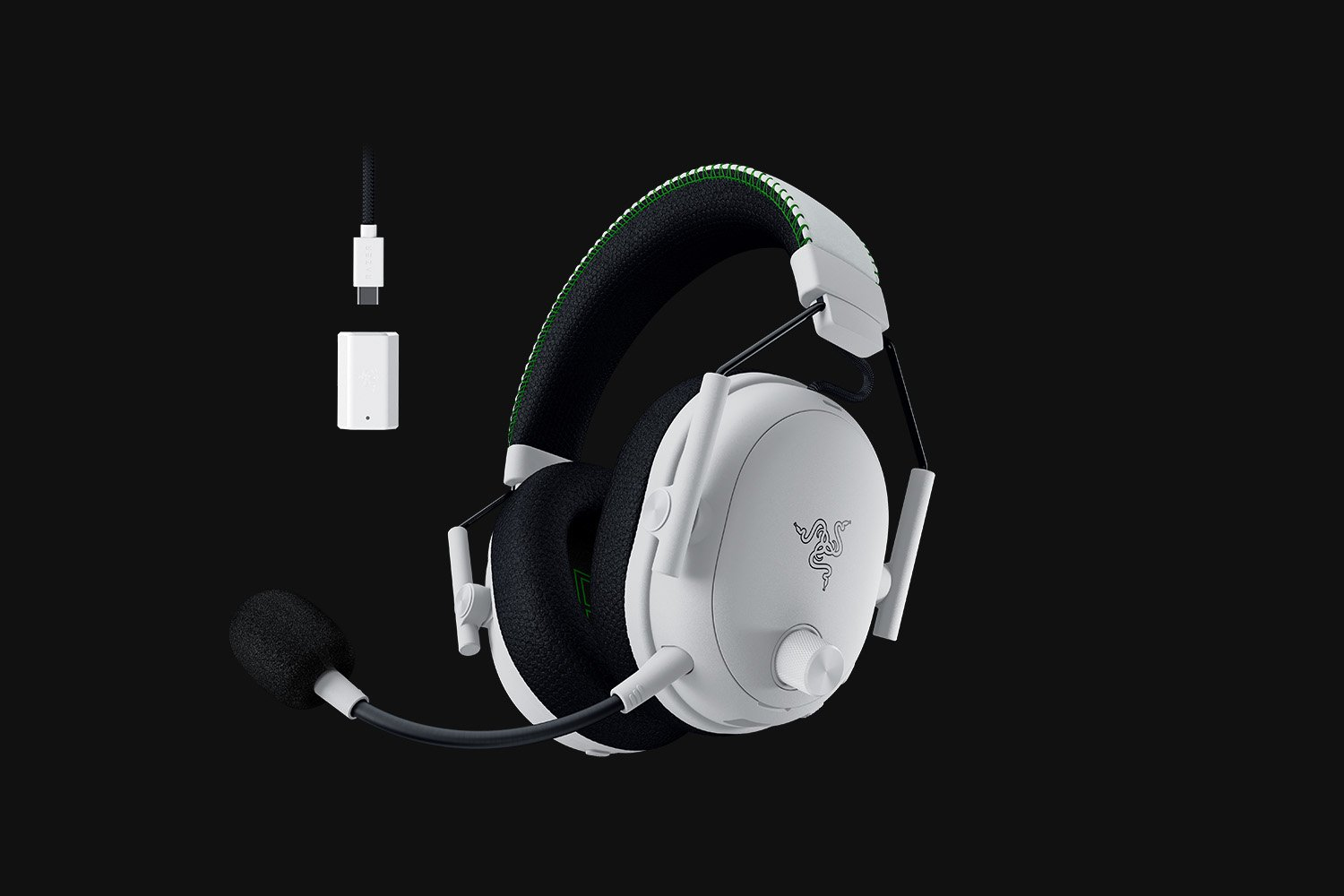 Razer BlackShark V3 Pro Gaming Headset Kabellos & Verkabelt Bluetooth USB-A, USB-C Ladeport, 3,5 mm, THX Spatial Audio, Hybrid-ANC, Boom-Mikrofon, Weiß