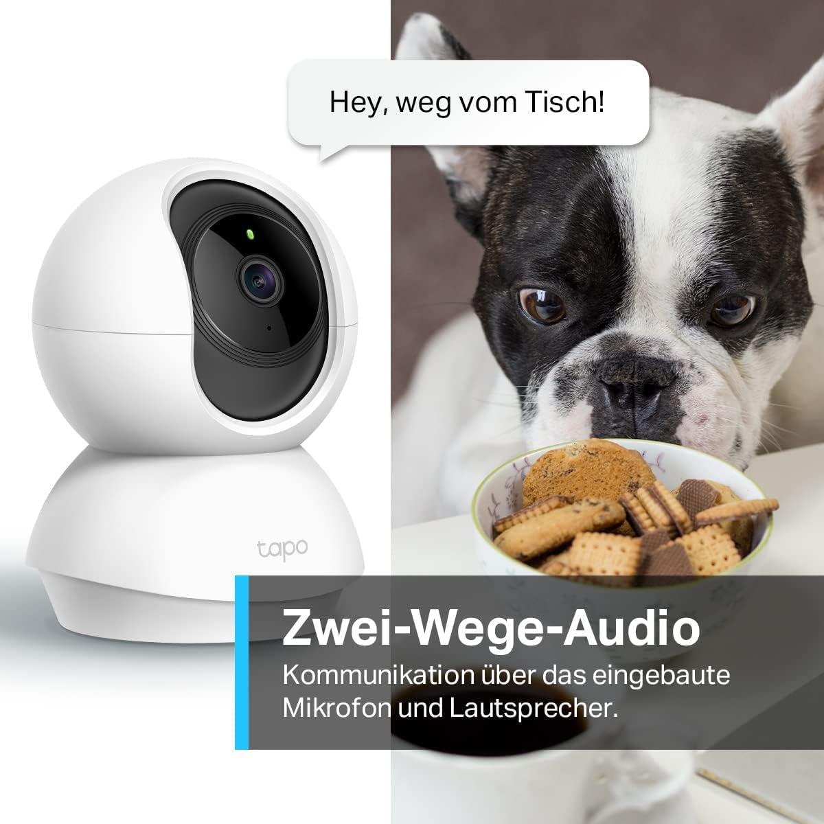 TP-Link Tapo C210P2 WLAN IP Kamera Überwachungskamera (Linsenschwenkung und Neigung, 3MP-Auflösung, 2-Wege-Audio, Nachtsicht zu 9m, bis zu 256 GB lokaler Speicher)