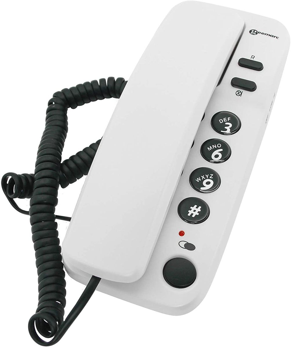 Geemarc Marbella Gondola Style Corded Telephone Pearl White