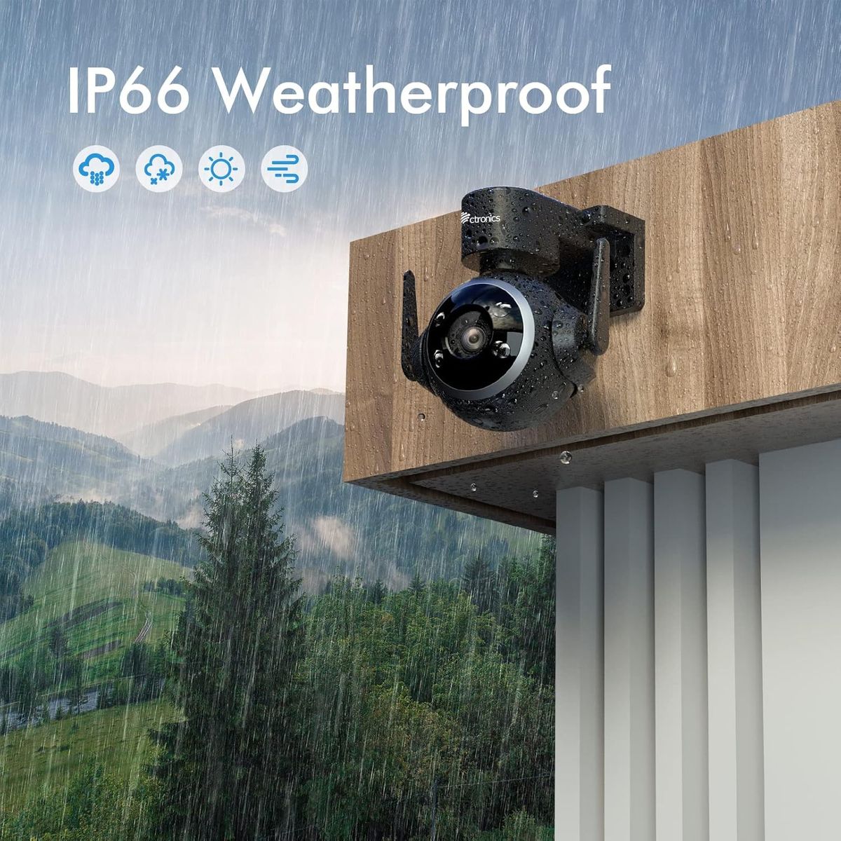 ctronics 2.5K 4MP Überwachungskamera Aussen WLAN 2,4/5GHz, PTZ WiFi IP Kamera Outdoor mit Automatische Verfolgung Personenerkennung Farbiger Nachtsicht 355°/90° Schwenkbar Zwei-Wege-Audio Schwarz