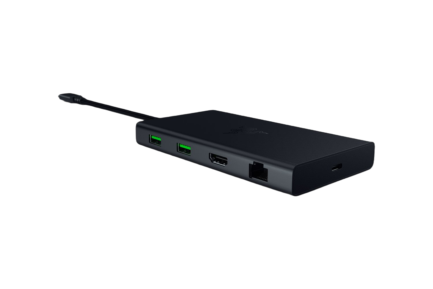 Razer USB-C Dock - 11 Anschlüsse mit HDMI, Gigabit-Ethernet, 3,5mm-Audio-Anschluss, USB-A & -C, kompatibel mit Windows und Mac (Bildschirm-Ausgabe mit 4K, 7.1 Surround Sound) Schwarz