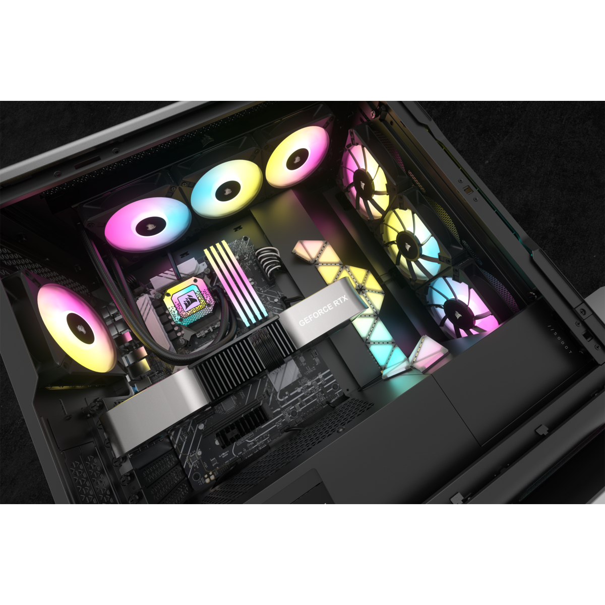 Corsair iCUE H150i ELITE CAPELLIX XT All-in-One CPU-Wasserkühlung 360 mm, 3x120 mm Lüfter, RGB, bis 2100 RPM, kompatibel mit LGA 1700/AM4, Schwarz