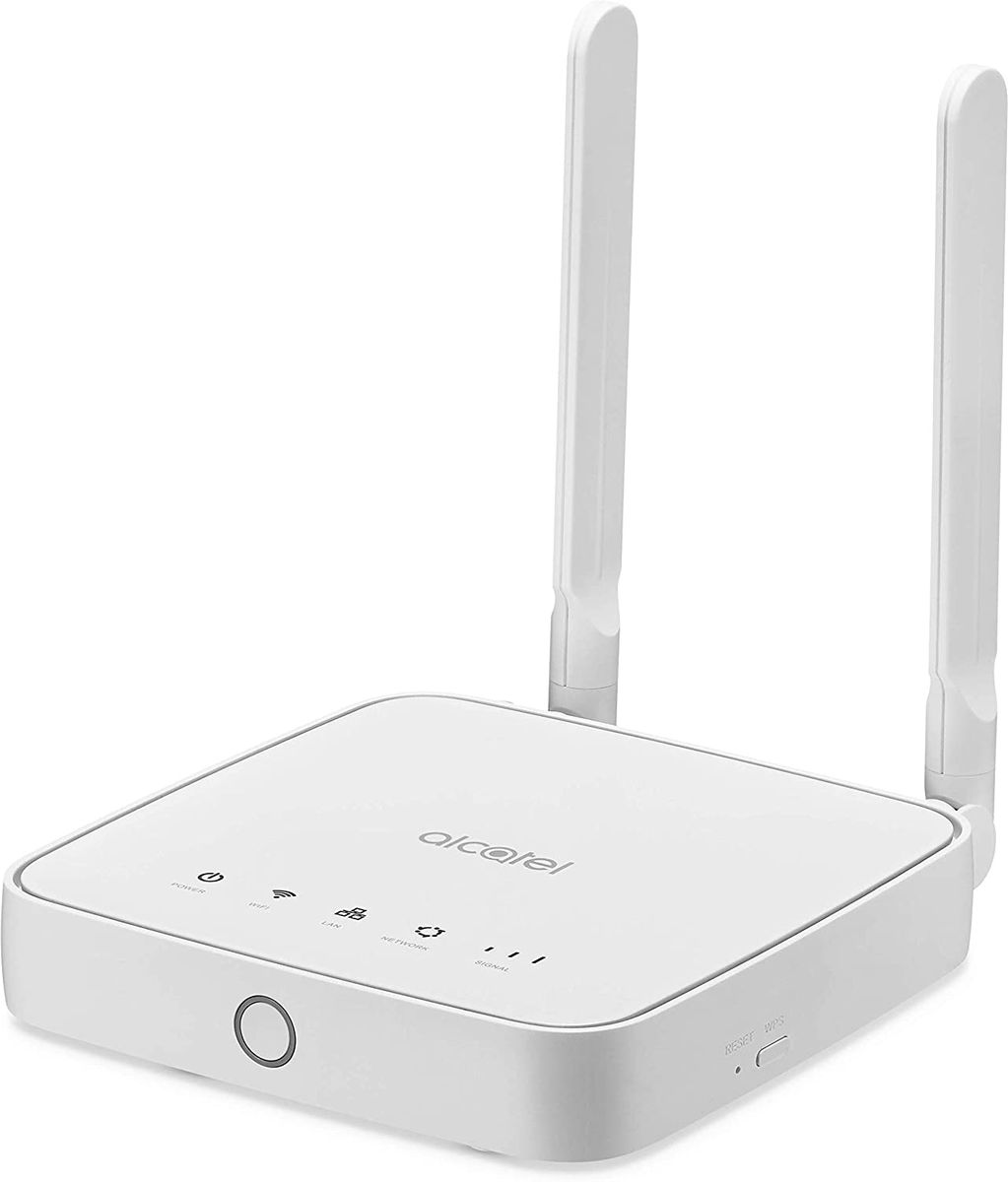 Alcatel HH40 4G/LTE Router CAT4 150Mbps Download 50Mbps Upload Includes 2 External LTE Antennas Wi-Fi 802.11b/g/n Hotspot Function WPS 2 x 100Mbps LAN Port -