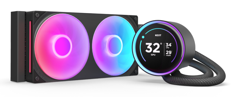 NZXT Kraken Elite 240 RGB All-in-One-Flüssigkeitskühler, 240 mm Radiator, LCD-Display, 2x 120 mm Lüfter, Schwarz
