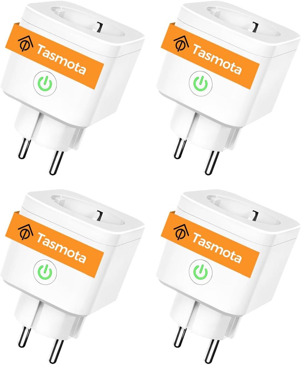 Refoss Tasmota Steckdose mit Stromzähler, Smart WLAN zur Messung von Stromverbrauch, Stromerzeugung, ESP8266 mit Google Home Assistant, ioBroker, Alexa, MQTT, Domoticz, OpenHAB, 16A, 2,4GHz Tasmota Steckdosen 4 Stück