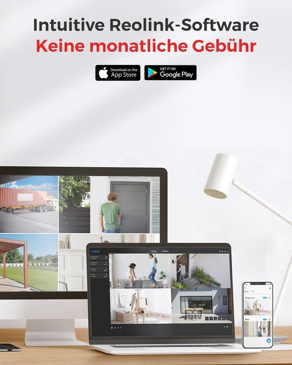 Reolink 2 Stück 5MP PoE Überwachungskamera Aussen, Personen-/Autoerkennung IP Kamera Outdoor mit Audio und Micro SD Kartensteckplatz, IR Nachtsicht, Zeitraffer, RLC-510A (Update-Version von RLC-410) 5MP IP Kamera