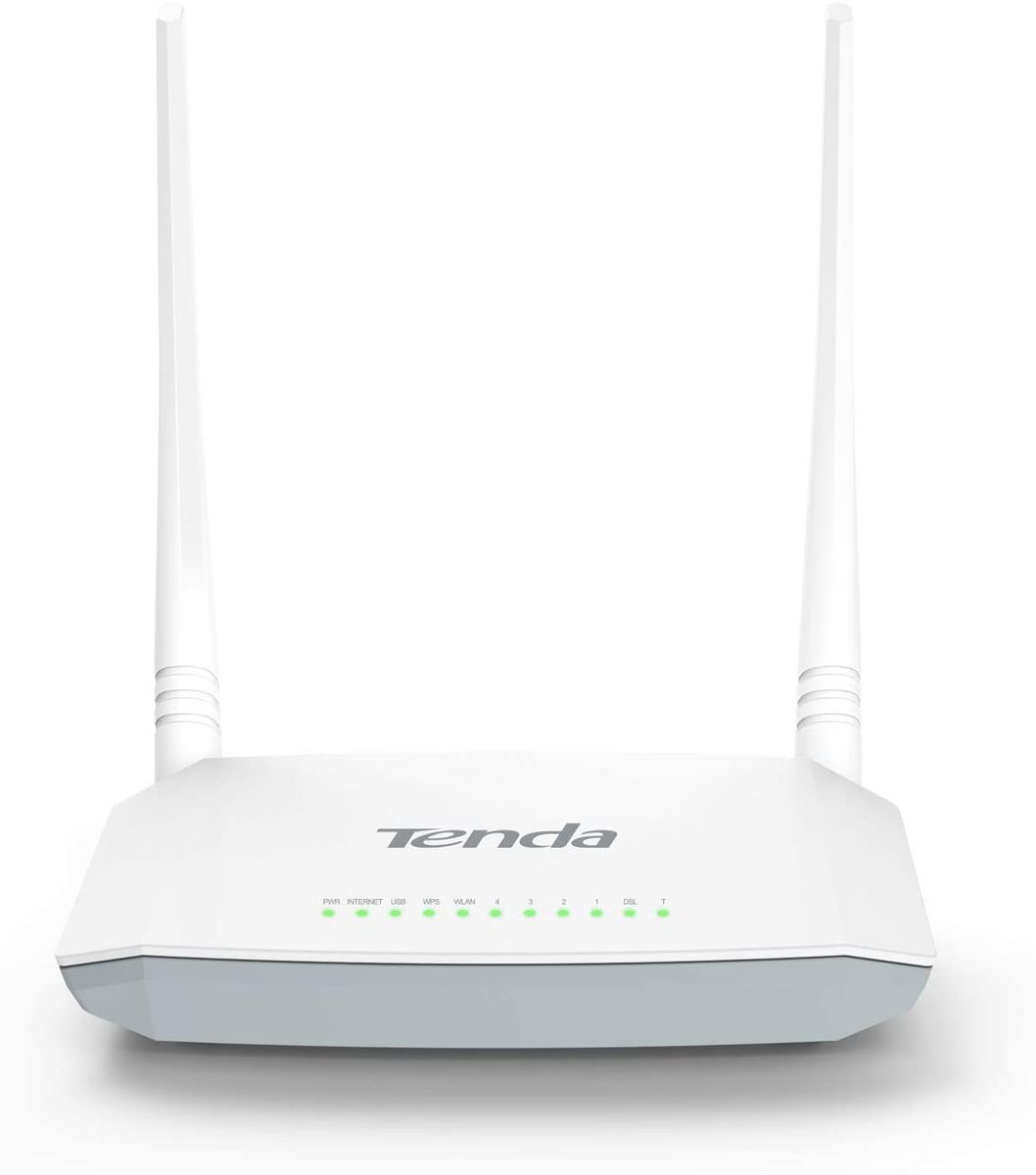 Tenda V300 Modem Router Adsl/Vdsl Wireless 300 MBps 5 Porte 100Mbps Wan/Lan 1 Porta USB 2.0 Dispositivo 4-In-1 Modem/Router/ Modem Router/Switch Wps Qos