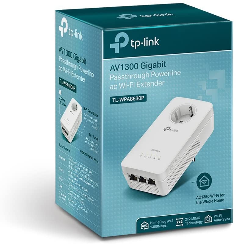 TP-Link TL-WPA8630P PowerLine Network Adapter 1300 Mbps Built-in Ethernet Port WLAN 1 pieces