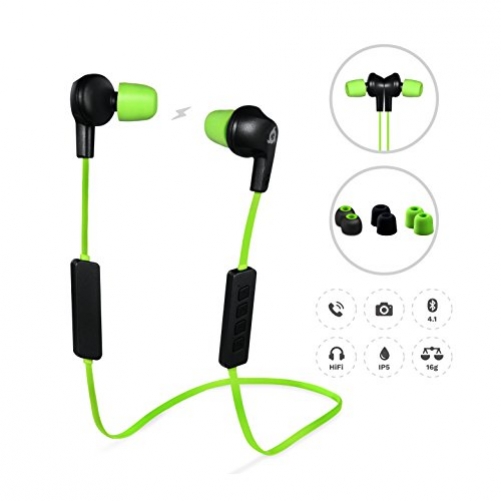 KLIM Pulse Bluetooth 4.1 Noise Reduction Wireless In-Ear Köpfhörer grün/schwarz