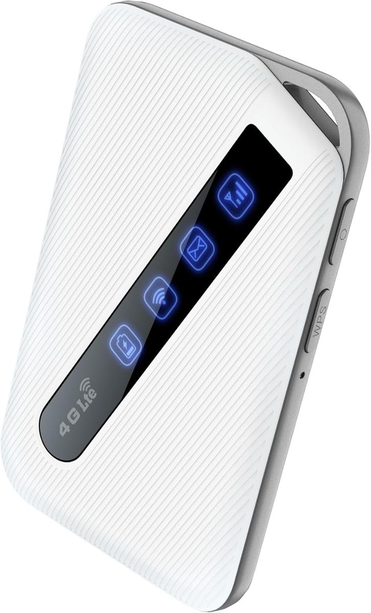 Calonny m1c Mobile Hotspot 4G LTE SIM-Router Cat4 150 Mbit/s, 2,4 GHz, 3000 mAh Akku, bis zu 10 Geräte, Weiß