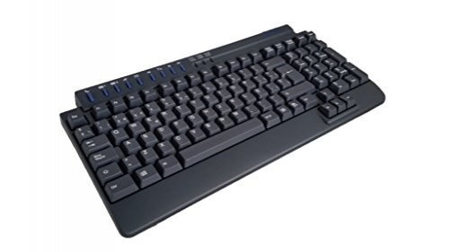sempre hochwertige kompakte Tastatur mit 9-hot key PS 2 schwarz ES-Layout