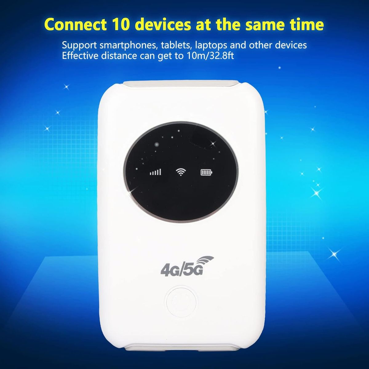 Dpofirs Tragbarer WLAN Router für Reisen, 300 Mbit/s 4G Entsperrtes LTE USB WLAN Modem mit SIM Kartensteckplatz, Integrierter 3200 mAh Akku, Unterstützt Netzwerkband: B1/2/3/5/7/8/20/40