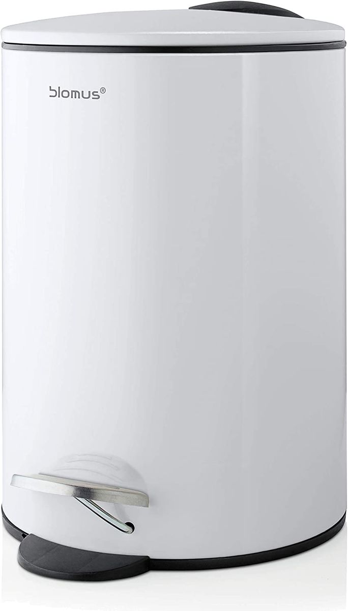 Blomus Smart Close Garden Rubbish Bin 5 Litre White Pedal Bin 68946