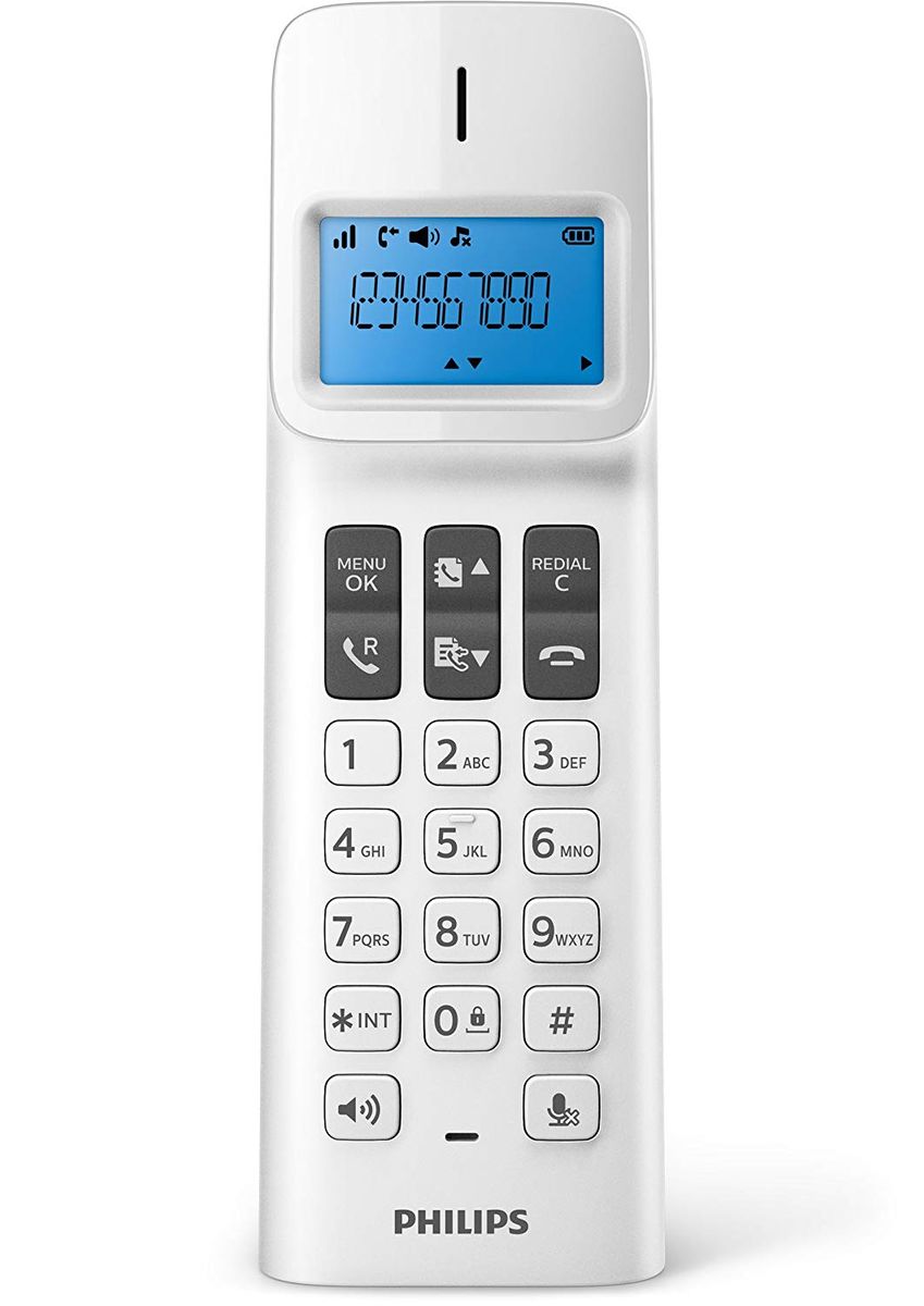 philips D1412W Duo 2 Cordless Phones with Speaker, Caller ID, Compatible All Box FR, White - Plug-Type C (EU)
