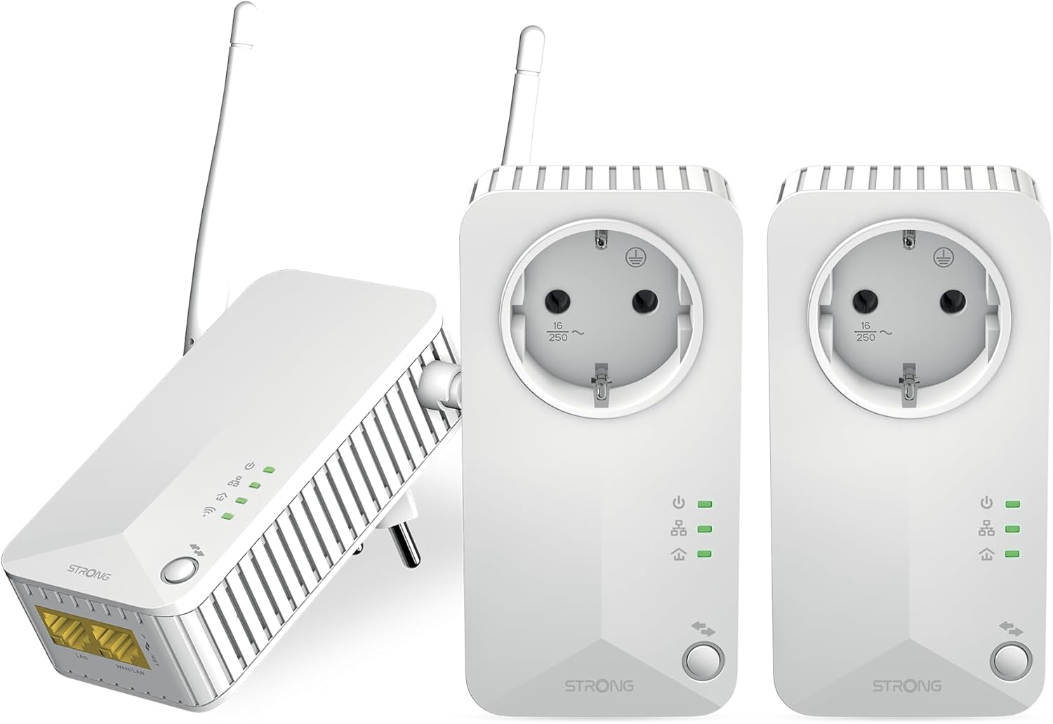Strong Powerline WiFi 600 Triple Pack V2 600 Mbit/s Ethernet/LAN WLAN Weiß 3 Stück(e)