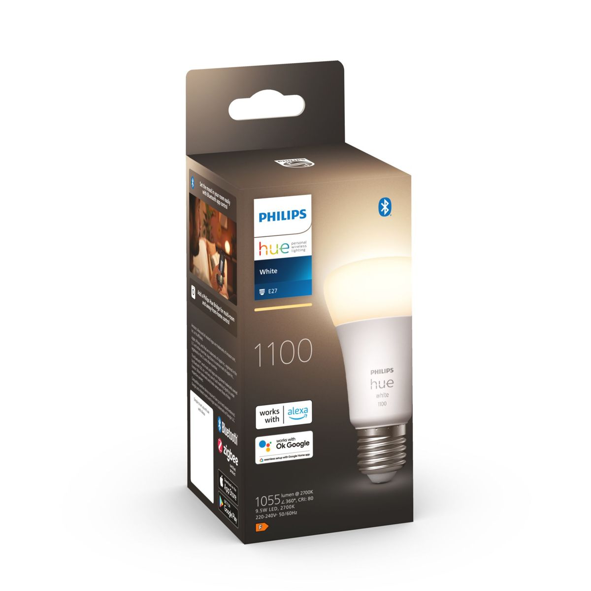 Philips Hue White A60 - Smarte Lampe E27 - 1100