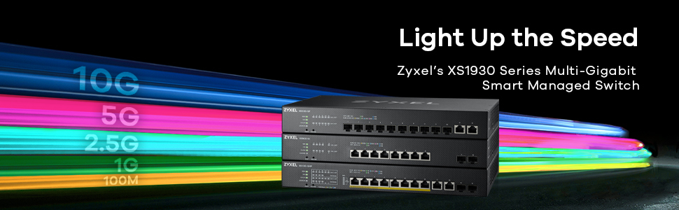 Zyxel XS1930-10-ZZ0101F Managed L3 Netzwerk-Switch, 8x 10G RJ-45 (100/1000/10000), 2x SFP+, 200 Gbit/s Routing, Rackmount, Schwarz