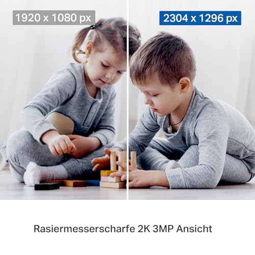 TP-Link Tapo C211 Indoor IP-Sicherheitskamera, WLAN, 3 MP (2304 x 1296), 360° schwenkbar, Nachtsicht 9 m, Tisch-/Regalmontage, Schwarz, V3.0, EU