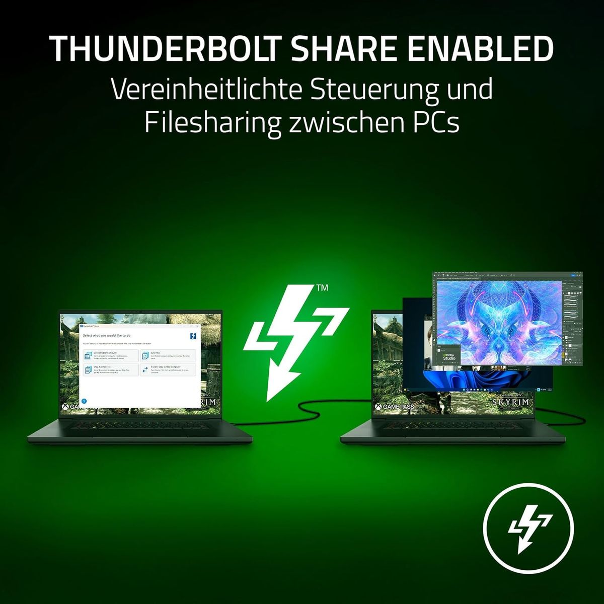 Razer Thunderbolt 5 Dock Chroma Dockingstation, 11 Anschlüsse, M.2-Slot, 3x 4K@144Hz/1x 8K@60Hz, 140W Power Delivery, Thunderbolt 5, EU Stecker, Weiß