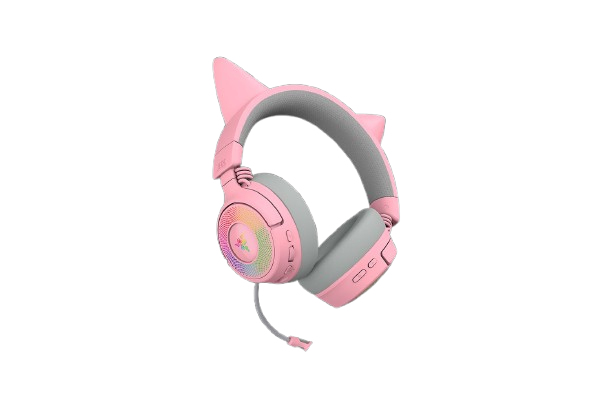 Razer Kraken Kitty V3 Pro Quartz Gaming Headset, Verkabelt & Kabellos, USB Typ-A, Bluetooth 5.3, Boom-Mikrofon, Rose