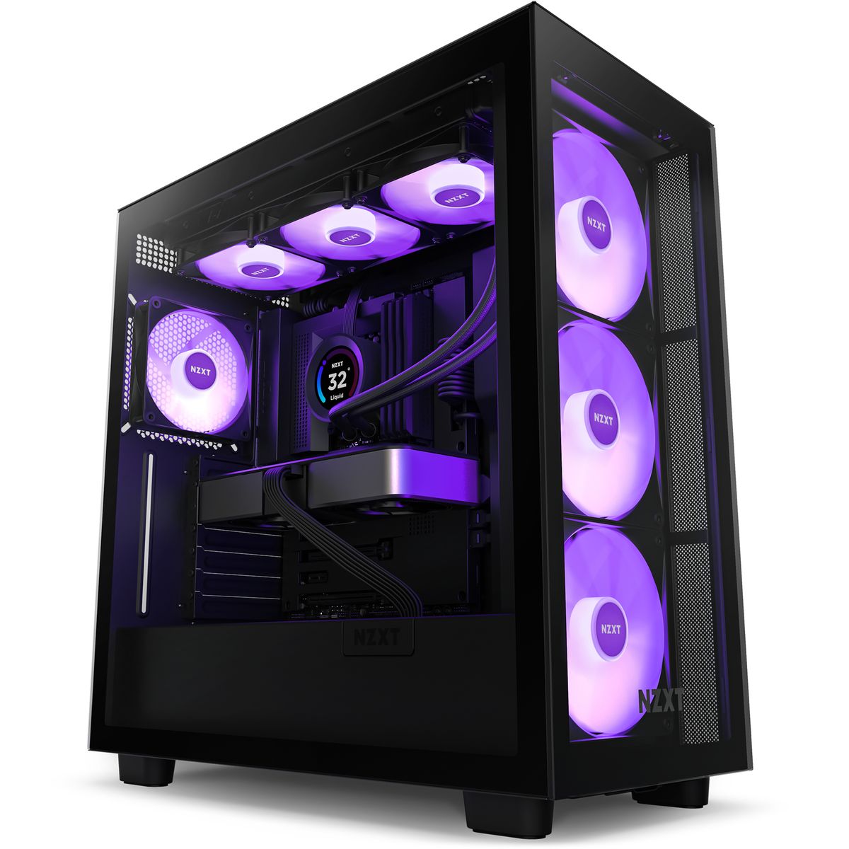 NZXT Kraken Elite 360 RGB All-in-One-Flüssigkeitskühler 360 mm, 3x 120 mm Lüfter, RGB, TFT-LCD-Display, Schwarz
