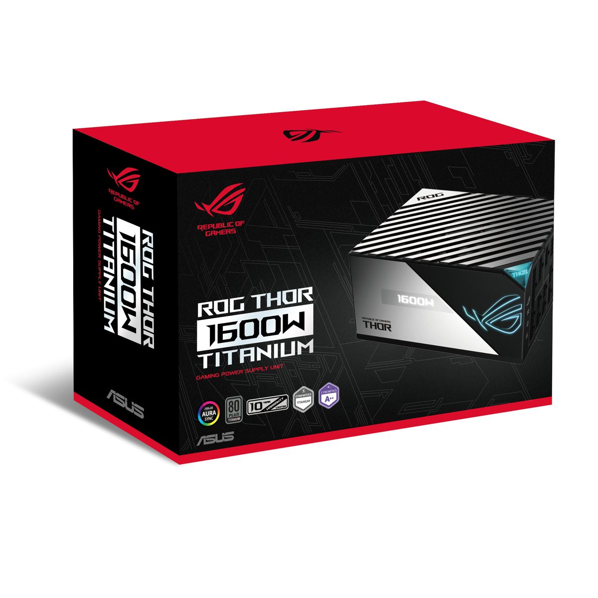 ASUS ROG Thor 1600W Titanium Netzteil ATX Voll modular 80 PLUS Titanium, 135 mm Lüfter, PCIe Gen5 16-polig, Schwarz/Silber