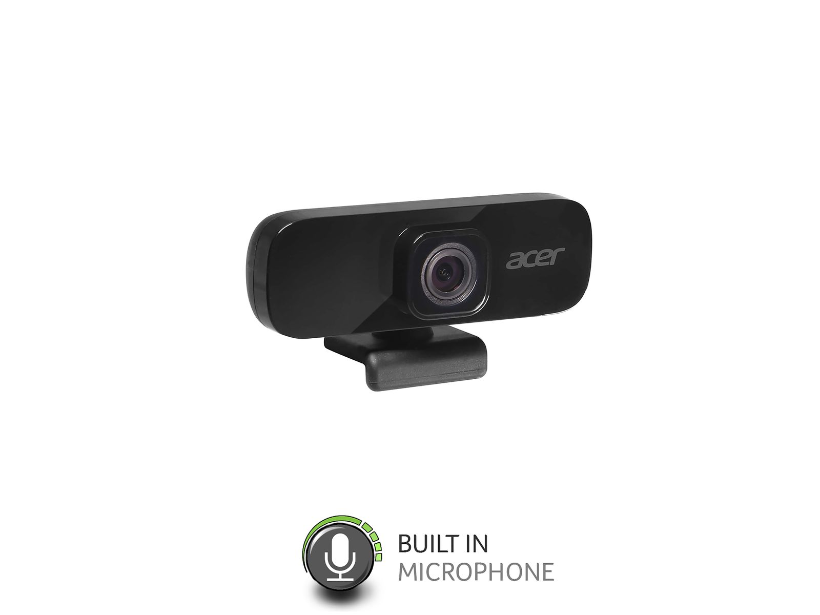 Acer QHD Konferenz Webcam (5 Megapixel, 30 FPS, 70° Weitwinkel, integriertes Noise Cancelling Mikro, kompatibel mit Win, Linux, Mac und Android) schwarz