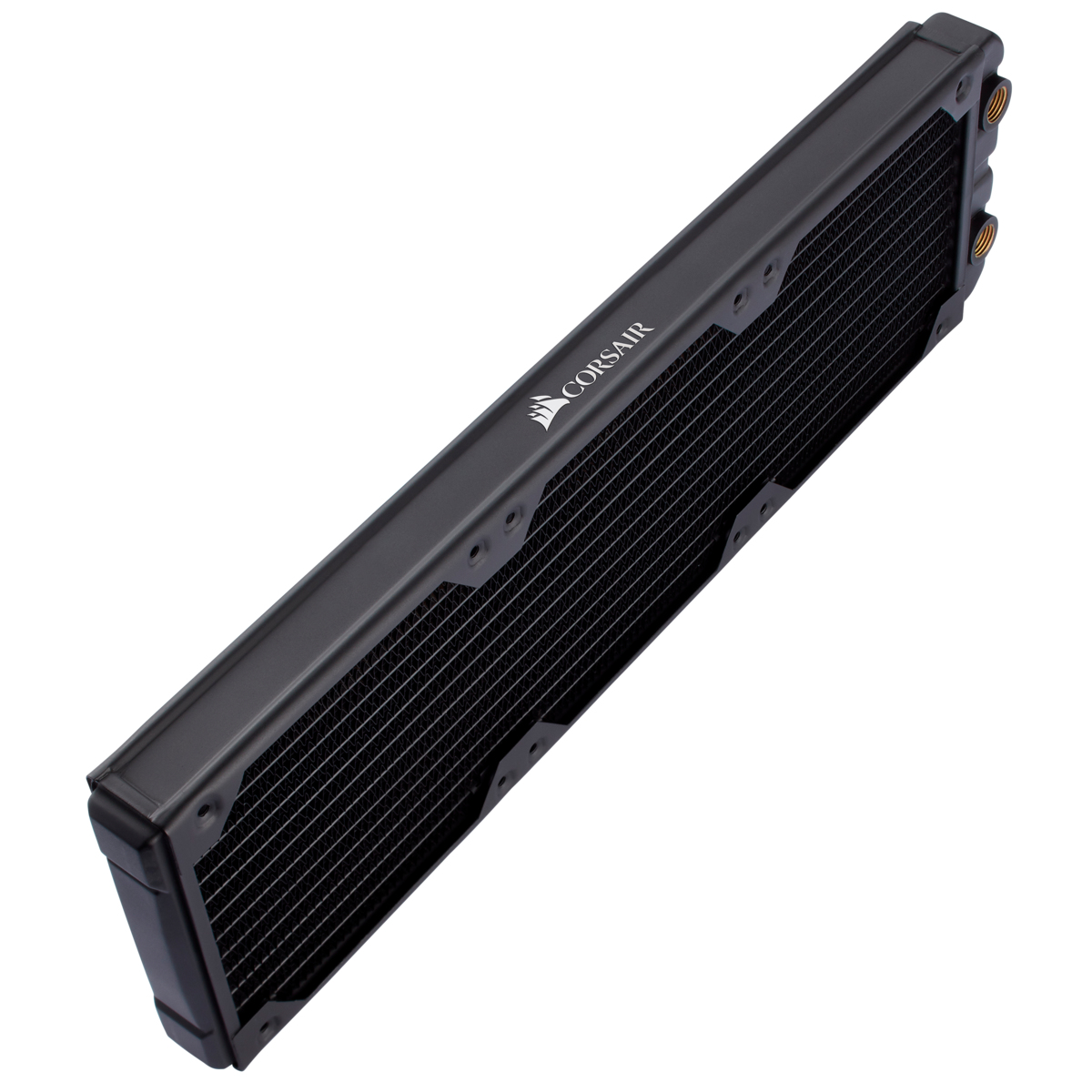 Corsair CX-9030003-WW Radiator-Block für Wasserkühlung, Messing & Kupfer, 396 x 120 x 30 mm, schwarz, 1/4" Gewinde
