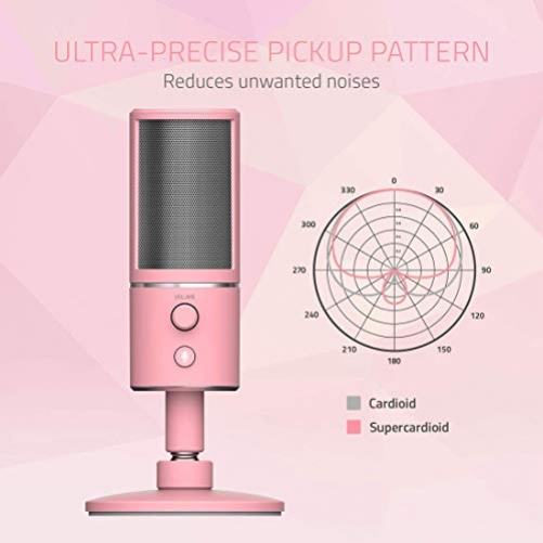 RAZER Seiren X Desktop Studio Mikrofon für Broadcasting & Streaming pink