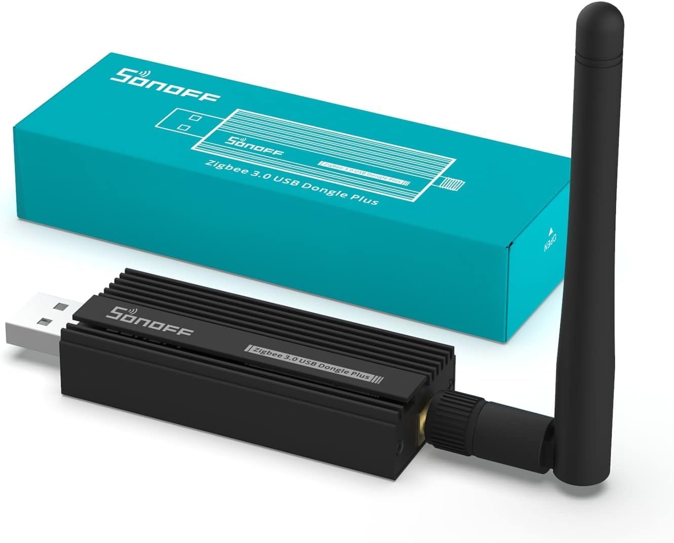 SONOFF Zigbee 3.0 USB Dongle Plus,Zigbee Gateway TI CC2652P + CP2102N Zigbee USB Stick,Zigbee Hub für ZHA in Home Assistant or Zigbee2MQTT,Open HAB etc. Netzwerkschnittstellen-Controller-Adapter