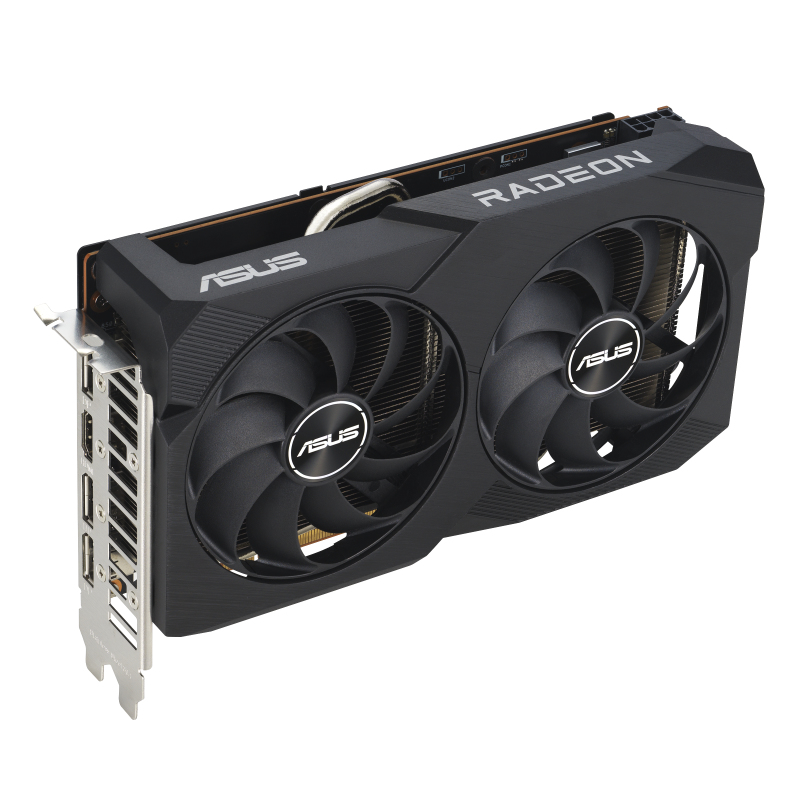 ASUS Dual-RX7600-O8G-V2 Gaming Grafikkarte, AMD Radeon RX 7600, 8 GB GDDR6, PCIe 4.0, HDMI 2.1, 3x DisplayPort 1.4a, 2x Lüfter