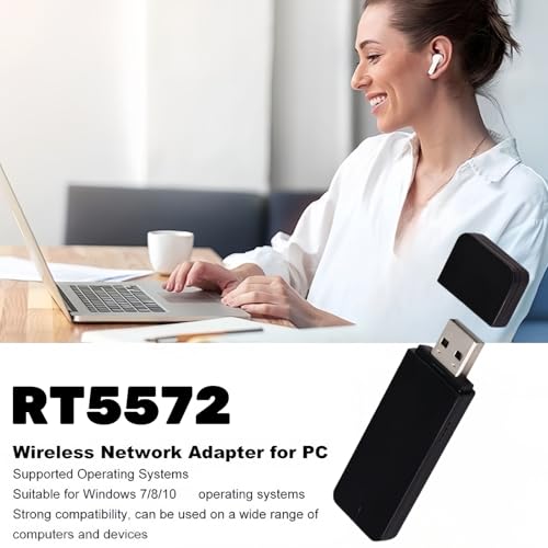 SingHao RT5572 USB-WLAN-Adapter Dualband 2,4/5 GHz, USB-A, kompatibel mit Samsung Smart TV & PC, Plug & Play