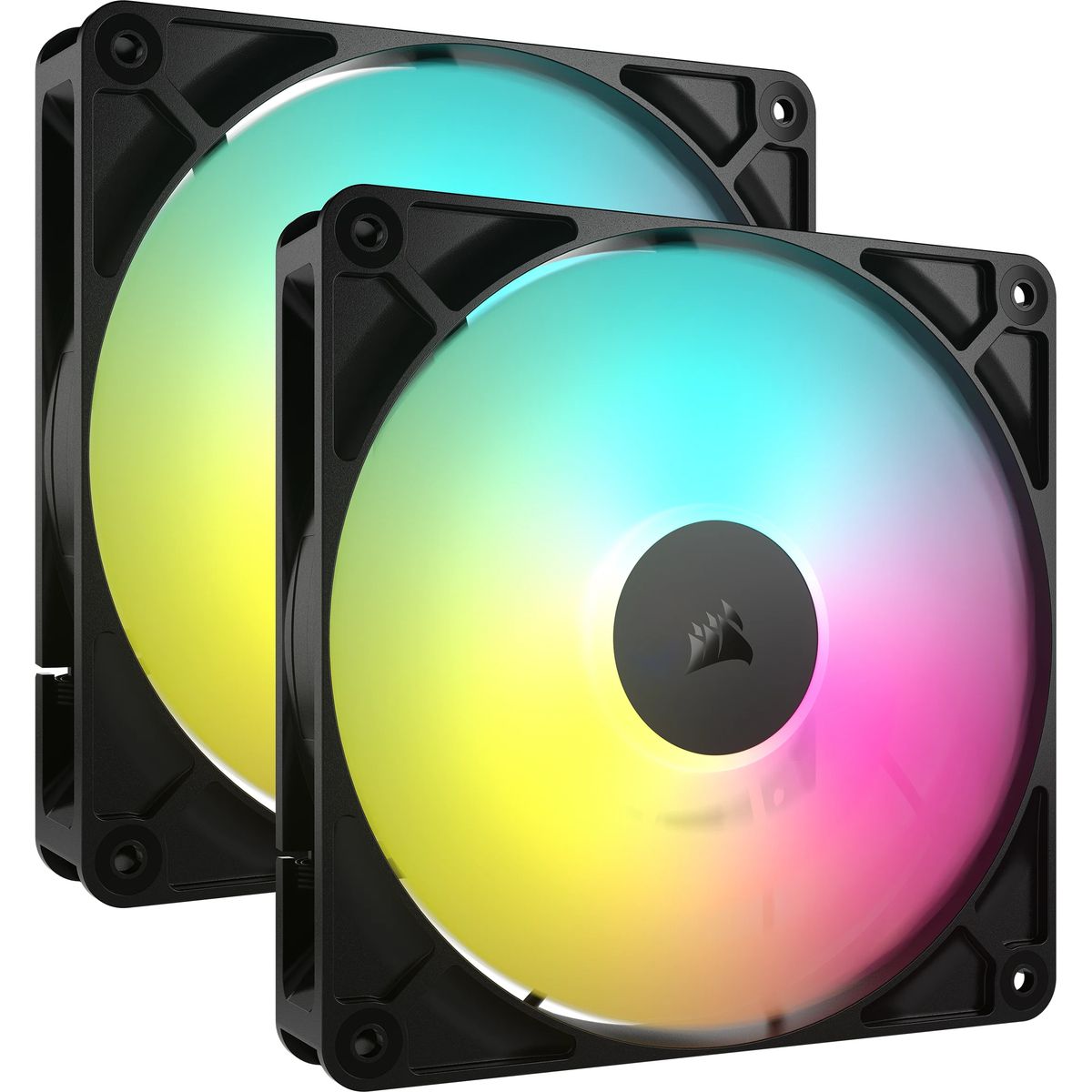 Corsair RS140 ARGB Gehäuselüfter 140 mm, PWM, ARGB, 1700 RPM, 95,5 CFM, 2er-Pack, Schwarz