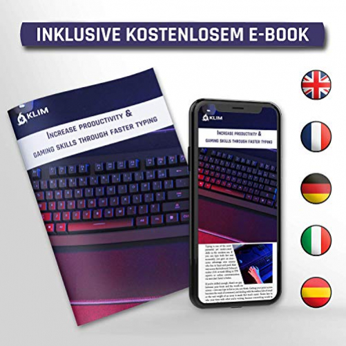 KLIM Bolt RGB Gaming Tastatur Multimedia-Steuerung Wired DE-Layout