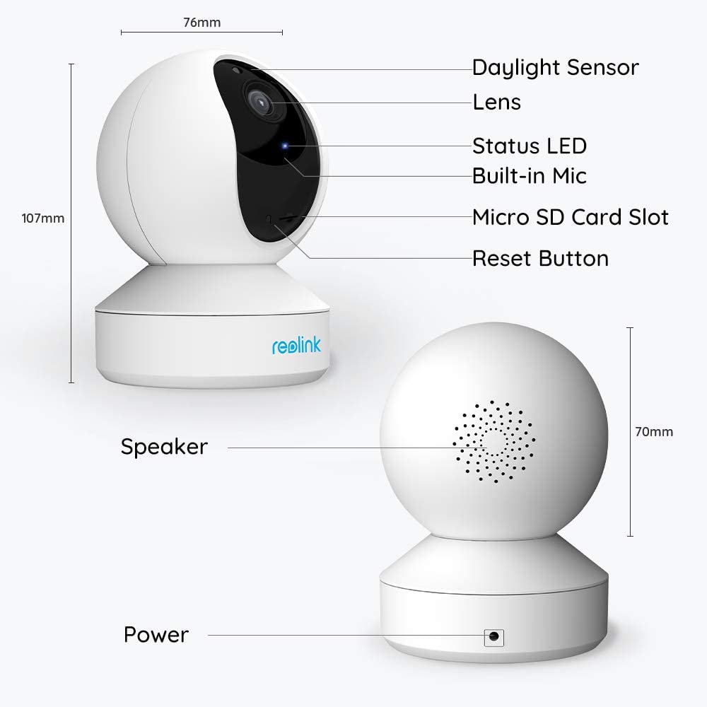 Reolink Wi-Fi IP Swivelling Camera Surveillance Camera Indoor Mobile Phone 3MP HD 2.4GHz WiFi