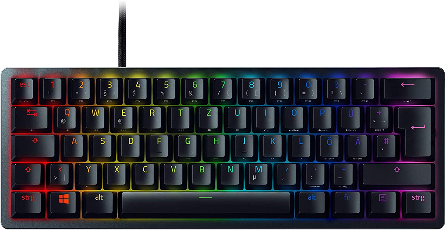 Razer Huntsman Mini Gaming Keyboard Optical Purple Switches Chroma RGB DEU Layout QWERTZ