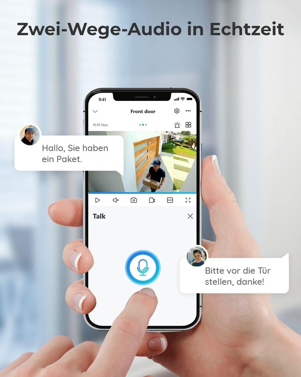 Reolink Lumus Schwarz WLAN Kamera Outdoor mit Licht Spotlight, 1080P Überwachungskamera Aussen mit 2-Wege-Audio, Bewegungserkennung + PIR, Micro SD-Kartenslot, Sirene