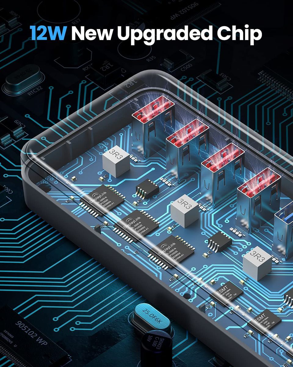 WENTER USB Hub 3.0 Aktiv 11 Ports 36W 12V 3A Netzteil USB 3.0 Mehrfach Ports Verteiler LED Einzelnen EIN/Aus-Schalter USB 3.0 Hub 7 Ports Datenübertragung 4 Ports Schnellladegerät