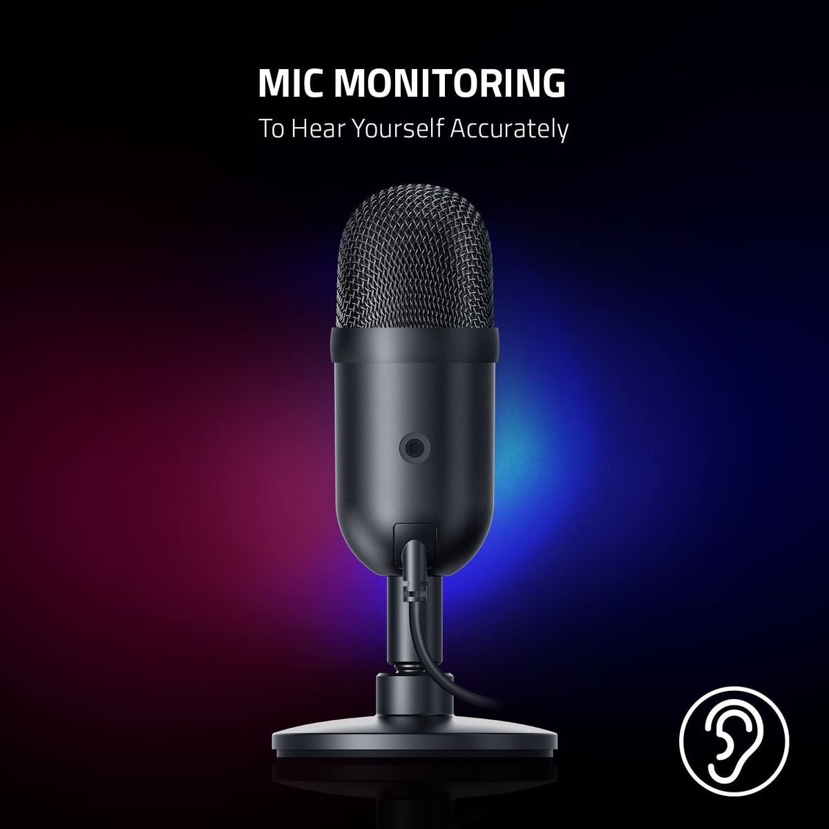 Razer Seiren V2 X Microphone USB Streaming Broadcasting 48 kHz 25mm Condenser PC Black