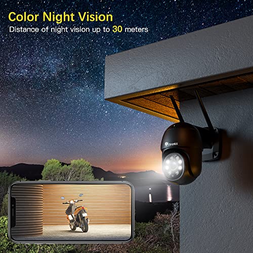 Ctronics CTIPC-380C-B-2pack 2.5K 4MP PTZ Outdoor-Überwachungskamera, WLAN 2,4/5 GHz & LAN, 355°/90° Schwenk/Neige, Farb-Nachtsicht 30 m, Personenerkennung, Zwei-Wege-Audio, IP66 (2er Pack)