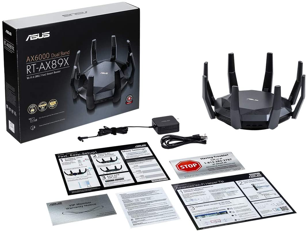 ASUS RT-AX89X Gaming Router Ai Mesh WLAN System Wi-Fi 6 AX6000 10G RJ45 10G SFP+ 2.2 GHz QC CPU AiProtection Pro USB 3.1 WPA3 Gaming AX6000 10G LAN ASUS RT-AX89X Gaming Router Ai Mesh WLAN System Wi-Fi 6 AX6000 10G RJ45 10G SFP+ 2.2 GHz QC CPU AiProtection Pro USB 3.1 WPA3 Gaming AX6000 10G LAN