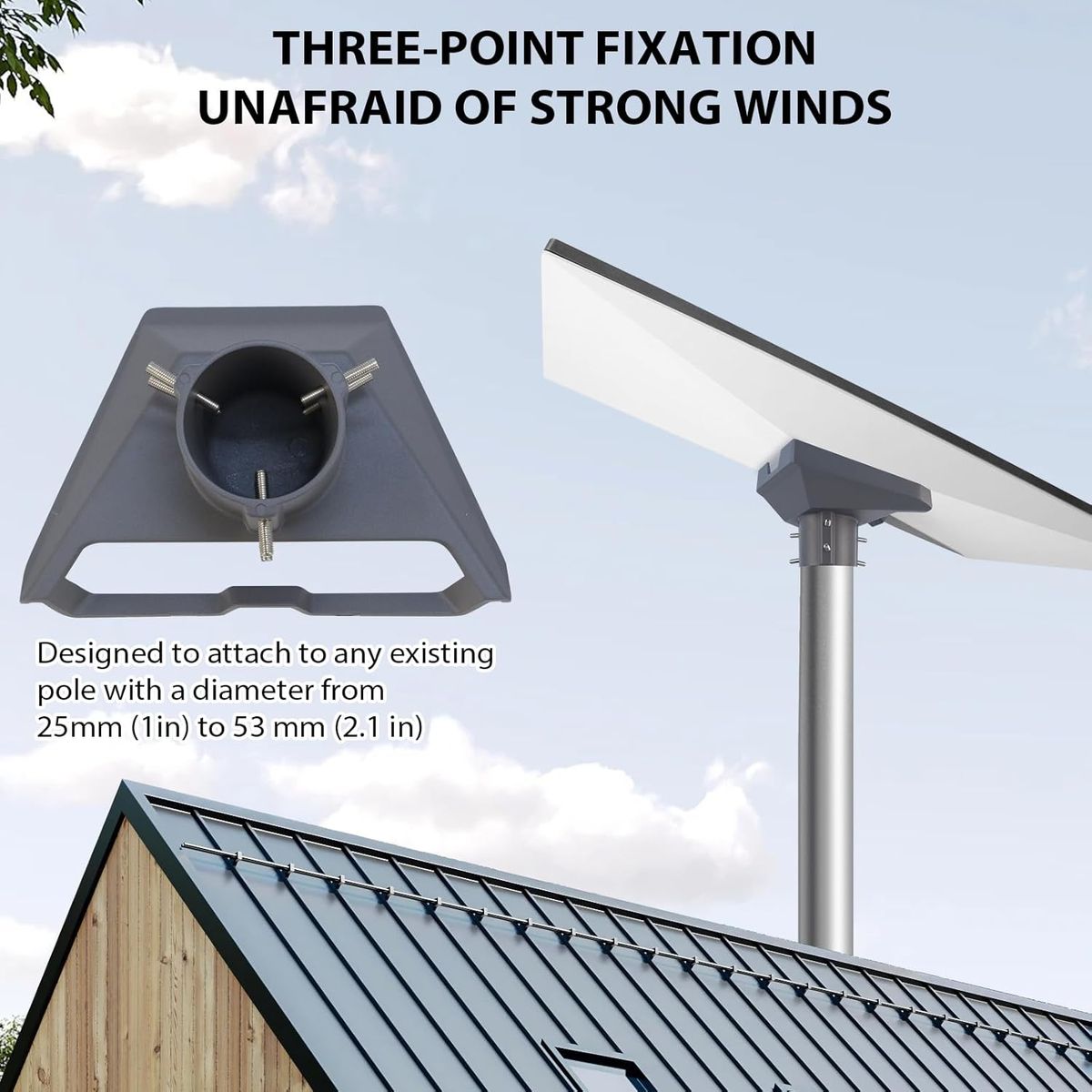 LIROPAU ACYK-WXZJ-V3 Starlink Gen 3 Rohradapter Mast-/Dachhalterung Pole Mount für Starlink Gen 3 Dish, 360° drehbar, 20° neigbar, Edelstahl, V3