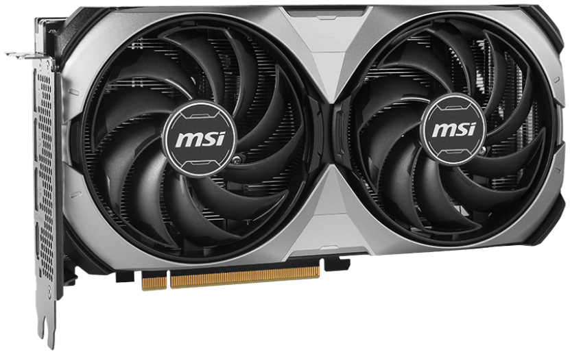 MSI GeForce RTX 4070 VENTUS 2X E1 12G OC Grafikkarte, 12 GB GDDR6X, PCIe 4.0, HDMI 2.1a, 3x DisplayPort 1.4a, 200 W, 1x 8-pin