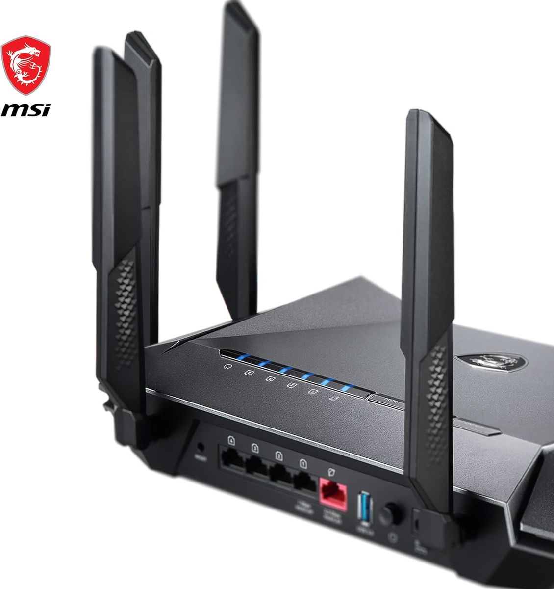 MSI GRAX66 RadiX AX6600 Tri-Band WiFi 6 Gaming Router, AX6600 6600 Mbit/s, 2.5G WAN/LAN, 4x 1G LAN, USB 3.0, AI QoS, MU-MIMO, WPA3, EU