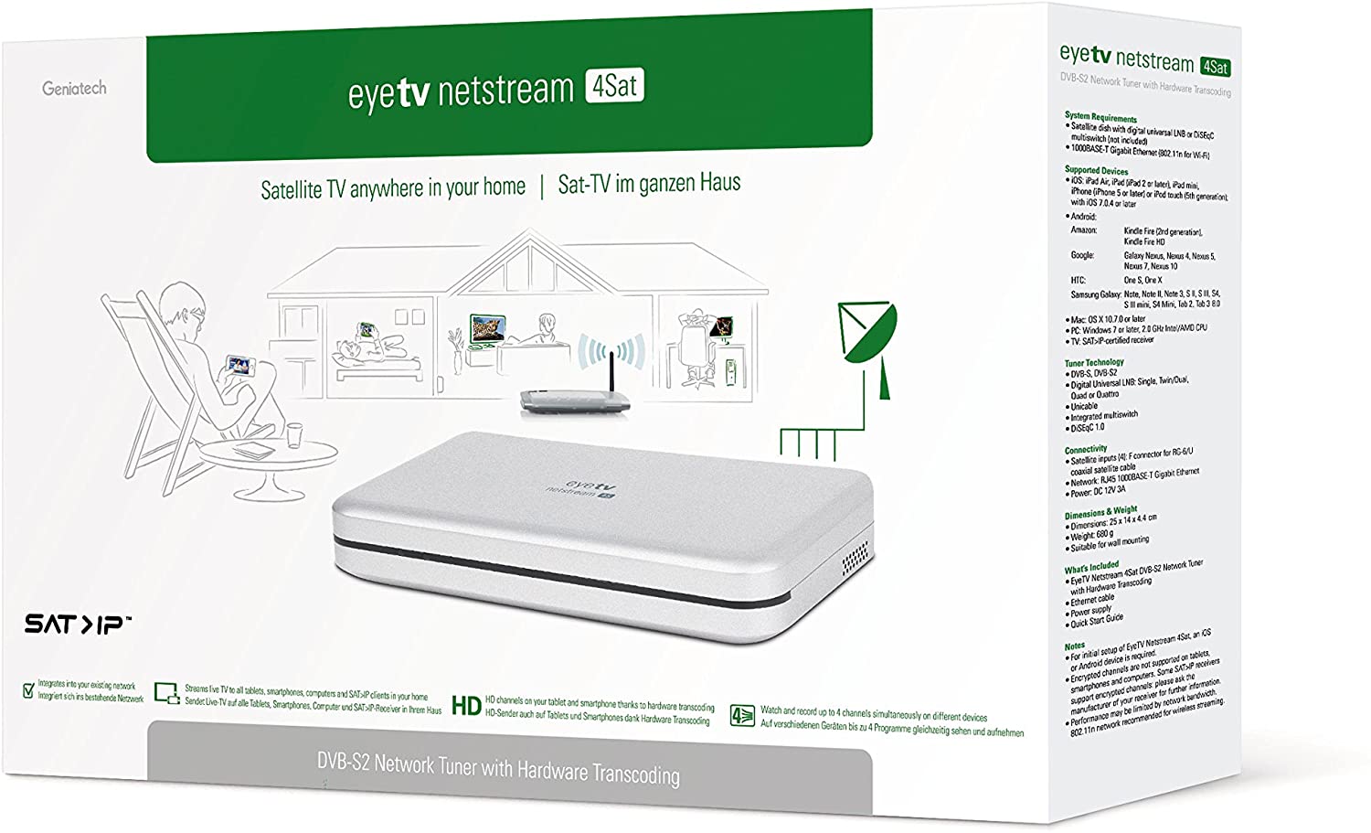 Geniatech 1N4S20161101 EyeTV Netstream 4Sat DVB-S2 Network