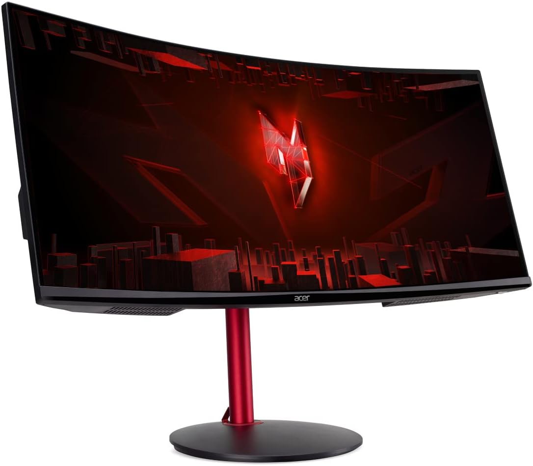 Acer Nitro XZ342CUP Gaming Monitor 34 Zoll (86cm Bildschirm) QHD, 165Hz DP, 100Hz HDMI, 1ms (VRB), 2xHDMI 2.0, DP 1.4, Curved, höhenverstellbar, DP/HDMI FreeSync Premium